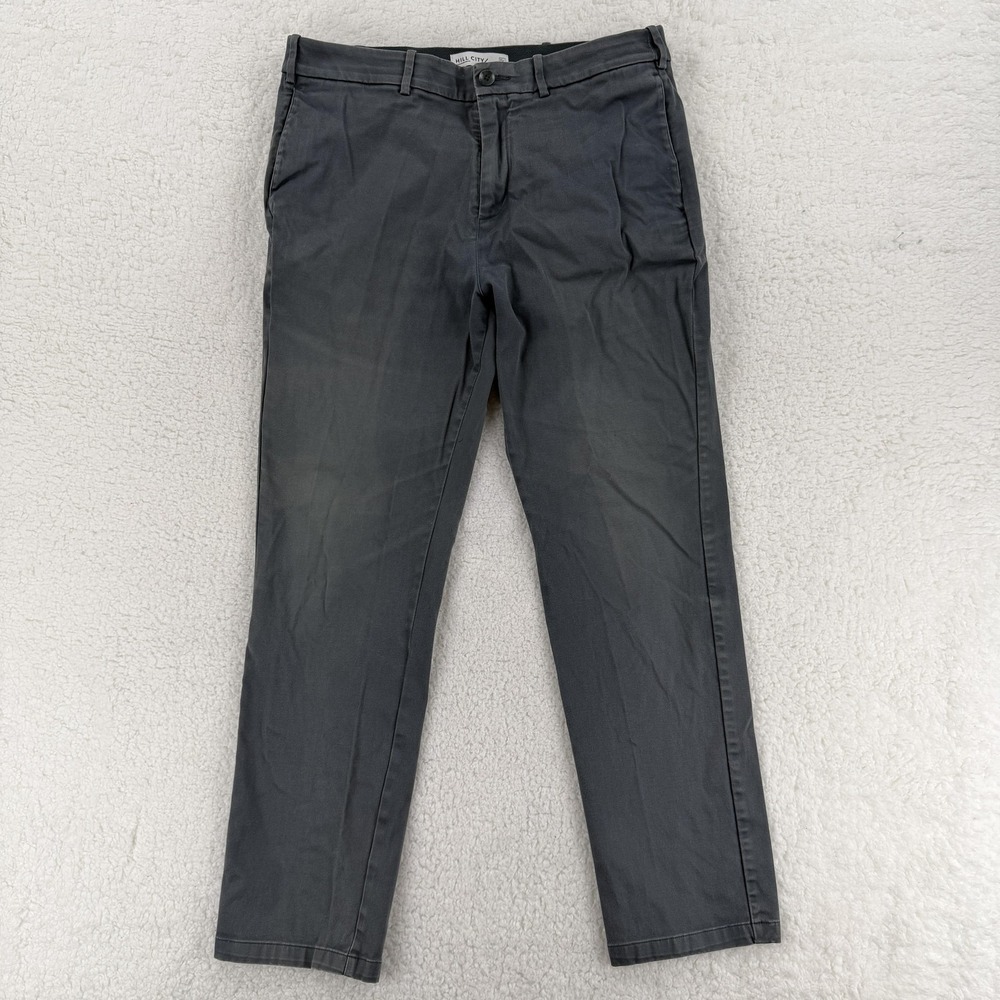 Hill City Everyday Pant Pants Mens 33x29 Gray Slim Chino‎ Stretch Quick Dry